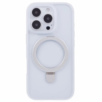 For iPhone 16 Pro Max Case Shockproof PC+TPU Phone Cover Invisible Ring Kickstand