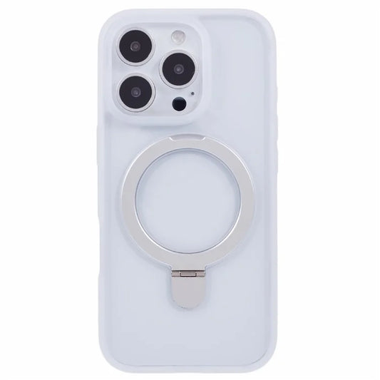 For iPhone 16 Pro Max Case Shockproof PC+TPU Phone Cover Invisible Ring Kickstand
