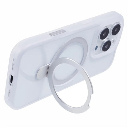 For iPhone 16 Pro Max Case Shockproof PC+TPU Phone Cover Invisible Ring Kickstand