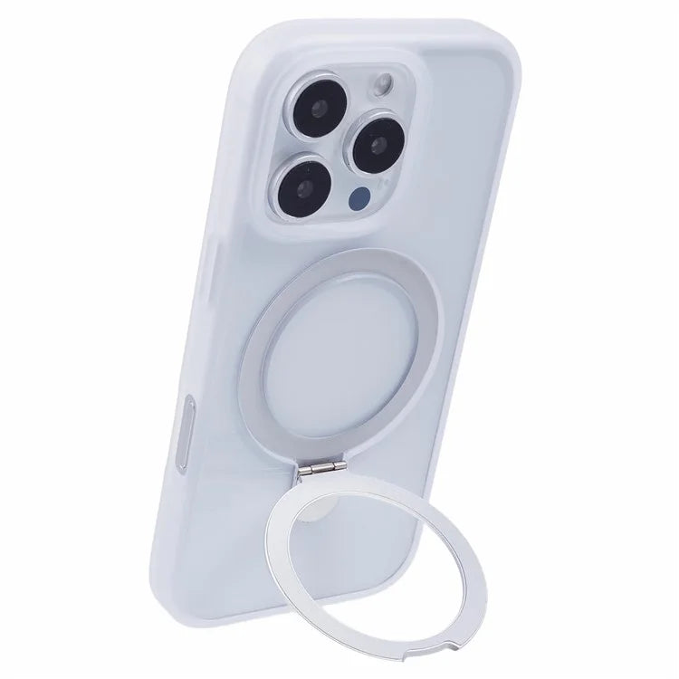 For iPhone 16 Pro Max Case Shockproof PC+TPU Phone Cover Invisible Ring Kickstand