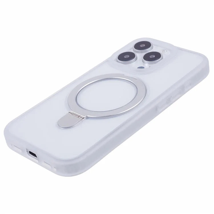 For iPhone 16 Pro Max Case Shockproof PC+TPU Phone Cover Invisible Ring Kickstand