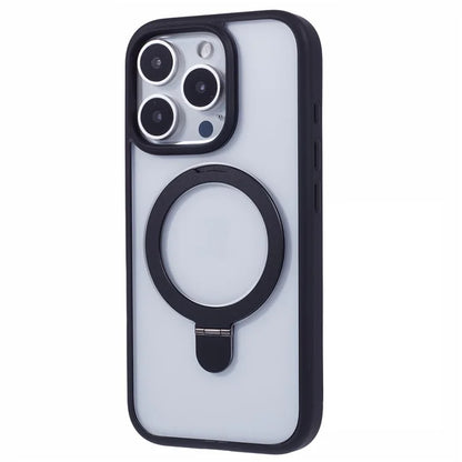 For iPhone 16 Pro Max Case Shockproof PC+TPU Phone Cover Invisible Ring Kickstand