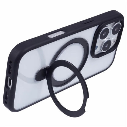 For iPhone 16 Pro Max Case Shockproof PC+TPU Phone Cover Invisible Ring Kickstand