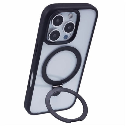 For iPhone 16 Pro Max Case Shockproof PC+TPU Phone Cover Invisible Ring Kickstand