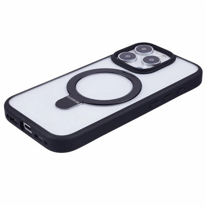 For iPhone 16 Pro Max Case Shockproof PC+TPU Phone Cover Invisible Ring Kickstand