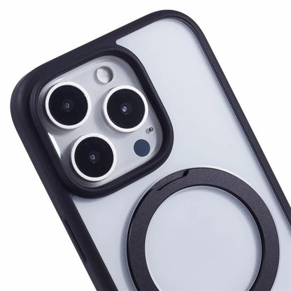 For iPhone 16 Pro Max Case Shockproof PC+TPU Phone Cover Invisible Ring Kickstand