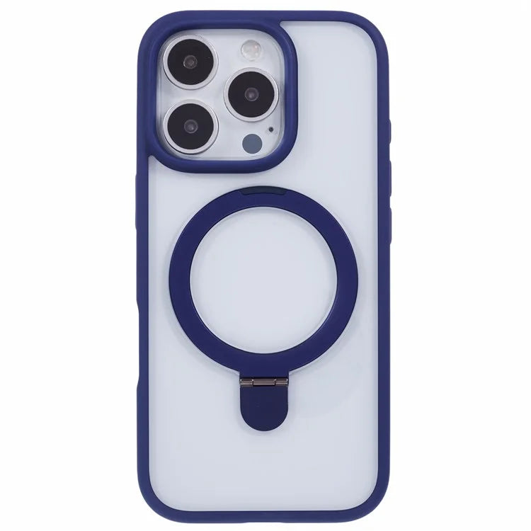 For iPhone 16 Pro Max Case Shockproof PC+TPU Phone Cover Invisible Ring Kickstand