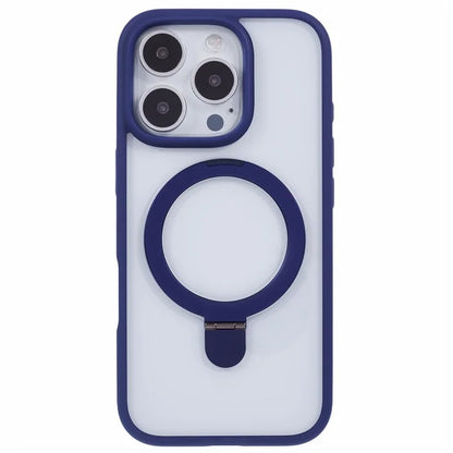 For iPhone 16 Pro Max Case Shockproof PC+TPU Phone Cover Invisible Ring Kickstand