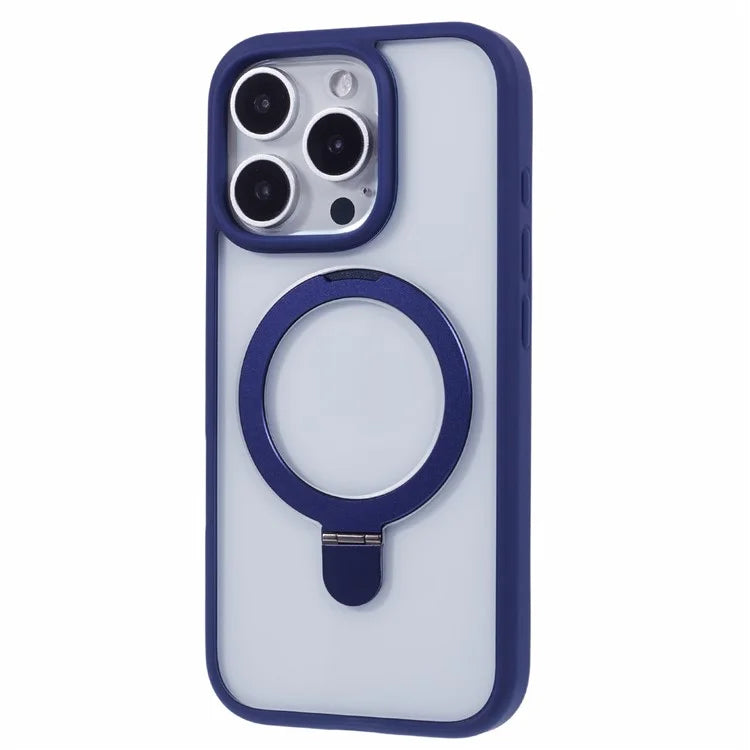 For iPhone 16 Pro Max Case Shockproof PC+TPU Phone Cover Invisible Ring Kickstand