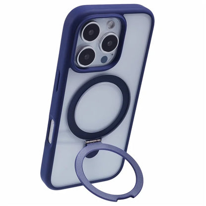 For iPhone 16 Pro Max Case Shockproof PC+TPU Phone Cover Invisible Ring Kickstand