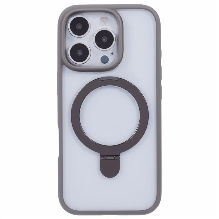 For iPhone 16 Pro Max Case Shockproof PC+TPU Phone Cover Invisible Ring Kickstand