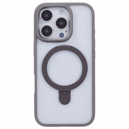 For iPhone 16 Pro Max Case Shockproof PC+TPU Phone Cover Invisible Ring Kickstand