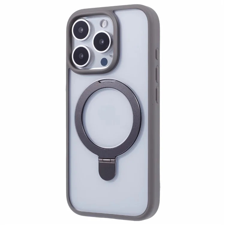 For iPhone 16 Pro Max Case Shockproof PC+TPU Phone Cover Invisible Ring Kickstand