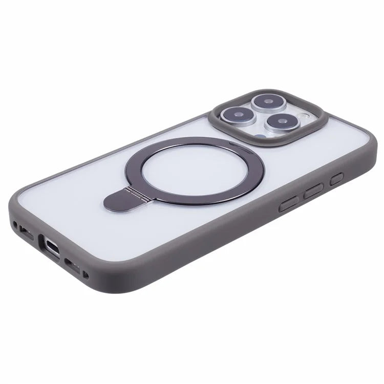 For iPhone 16 Pro Max Case Shockproof PC+TPU Phone Cover Invisible Ring Kickstand