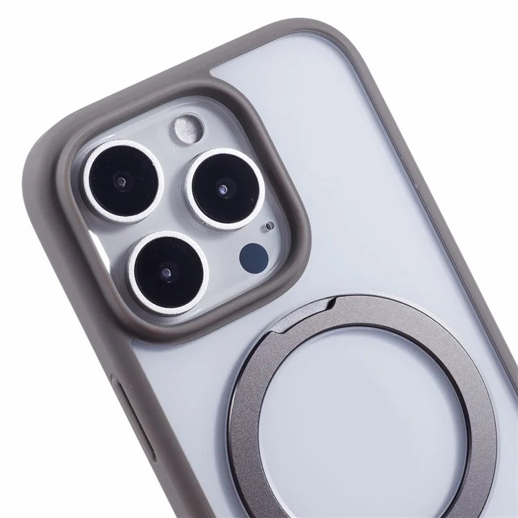 For iPhone 16 Pro Max Case Shockproof PC+TPU Phone Cover Invisible Ring Kickstand