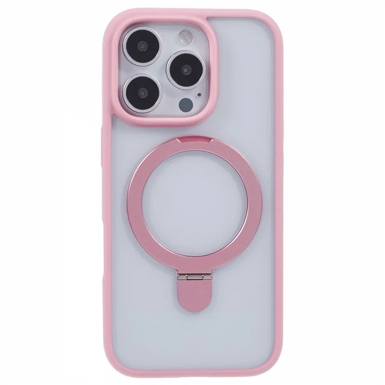 For iPhone 16 Pro Max Case Shockproof PC+TPU Phone Cover Invisible Ring Kickstand