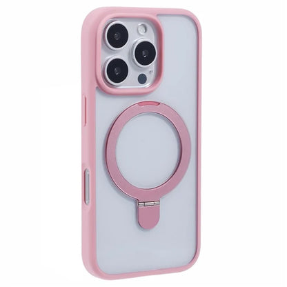 For iPhone 16 Pro Max Case Shockproof PC+TPU Phone Cover Invisible Ring Kickstand