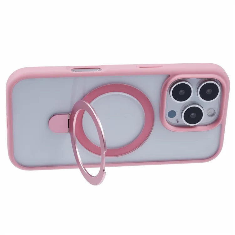 For iPhone 16 Pro Max Case Shockproof PC+TPU Phone Cover Invisible Ring Kickstand