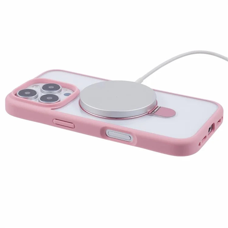 For iPhone 16 Pro Max Case Shockproof PC+TPU Phone Cover Invisible Ring Kickstand