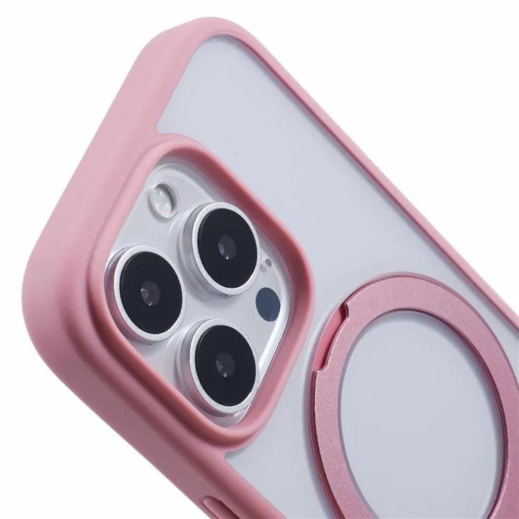 For iPhone 16 Pro Max Case Shockproof PC+TPU Phone Cover Invisible Ring Kickstand