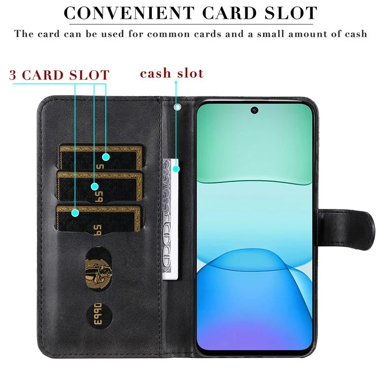 For Xiaomi Redmi 13 5G / 13 4G / Redmi Note 13R 5G / Poco M6 4G Leather Phone Case with Zipper Pocket