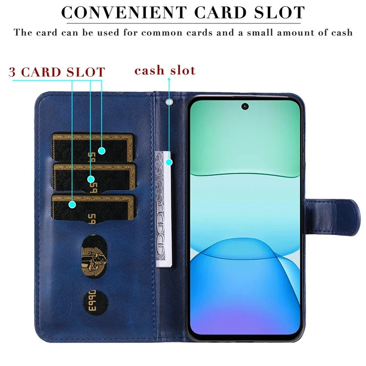 For Xiaomi Redmi 13 5G / 13 4G / Redmi Note 13R 5G / Poco M6 4G Leather Phone Case with Zipper Pocket