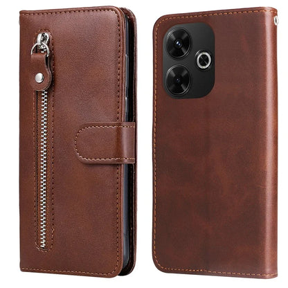 For Xiaomi Redmi 13 5G / 13 4G / Redmi Note 13R 5G / Poco M6 4G Leather Phone Case with Zipper Pocket