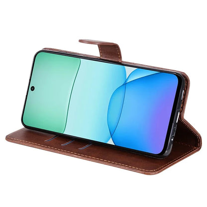For Xiaomi Redmi 13 5G / 13 4G / Redmi Note 13R 5G / Poco M6 4G Leather Phone Case with Zipper Pocket