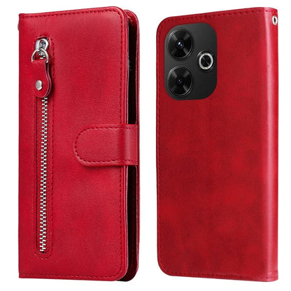 For Xiaomi Redmi 13 5G / 13 4G / Redmi Note 13R 5G / Poco M6 4G Leather Phone Case with Zipper Pocket
