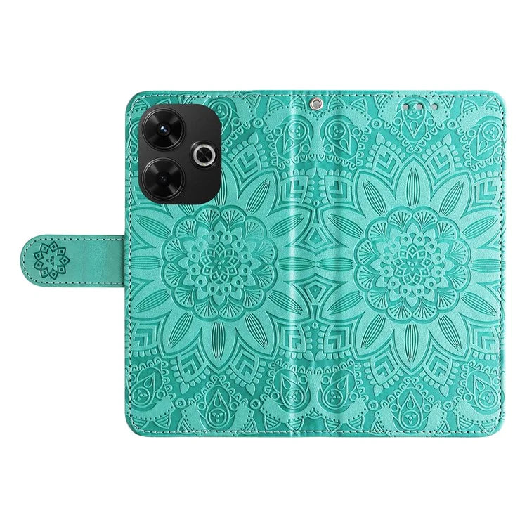 For Xiaomi Redmi 13 5G / 13 4G / Redmi Note 13R 5G / Poco M6 4G Leather Case Sunflower Phone Cover