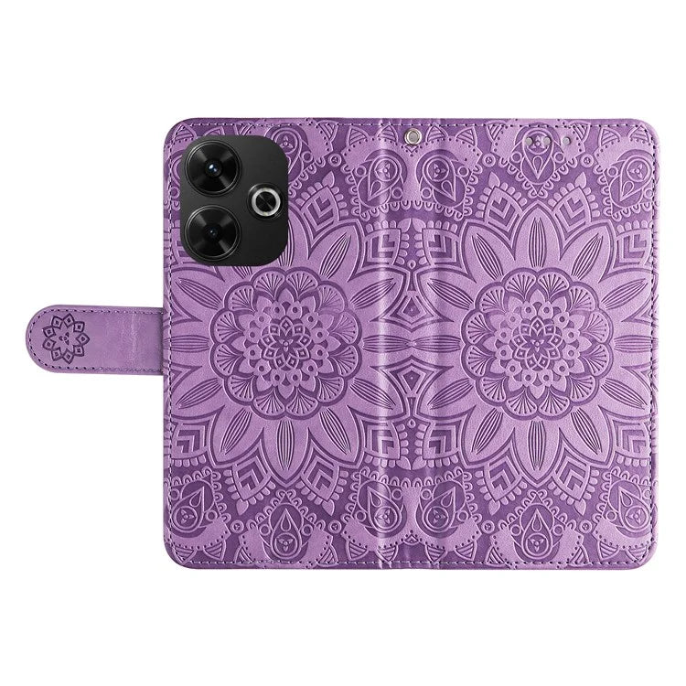 For Xiaomi Redmi 13 5G / 13 4G / Redmi Note 13R 5G / Poco M6 4G Leather Case Sunflower Phone Cover