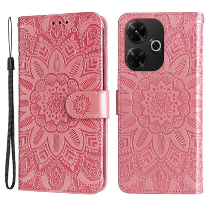For Xiaomi Redmi 13 5G / 13 4G / Redmi Note 13R 5G / Poco M6 4G Leather Case Sunflower Phone Cover