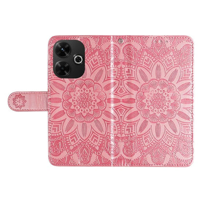 For Xiaomi Redmi 13 5G / 13 4G / Redmi Note 13R 5G / Poco M6 4G Leather Case Sunflower Phone Cover