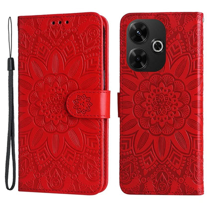 For Xiaomi Redmi 13 5G / 13 4G / Redmi Note 13R 5G / Poco M6 4G Leather Case Sunflower Phone Cover