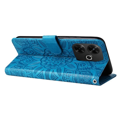 For Xiaomi Redmi 13 5G / 13 4G / Redmi Note 13R 5G / Poco M6 4G Leather Case Sunflower Phone Cover