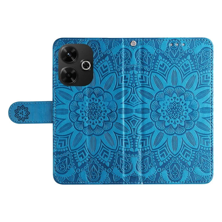 For Xiaomi Redmi 13 5G / 13 4G / Redmi Note 13R 5G / Poco M6 4G Leather Case Sunflower Phone Cover