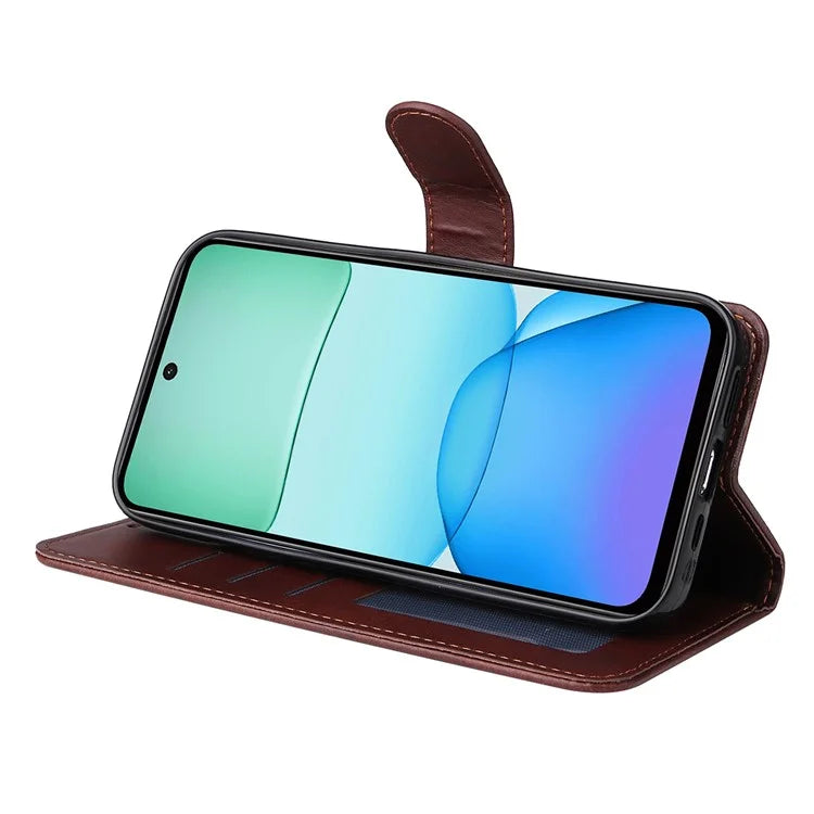 For Xiaomi Redmi 13 5G / 13 4G / Redmi Note 13R 5G / Poco M6 4G Case Leather Cover with 3 Card Slots