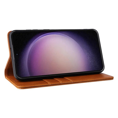 For Samsung Galaxy S23 Case RFID Blocking PU Leather Wallet Stand Phone Cover