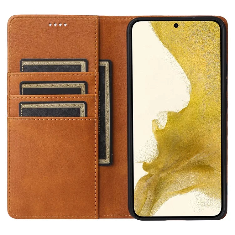 For Samsung Galaxy S22+ 5G Leather Case RFID Blocking Wallet Phone Cover