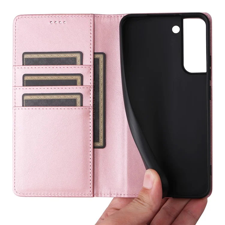 For Samsung Galaxy S22+ 5G Leather Case RFID Blocking Wallet Phone Cover