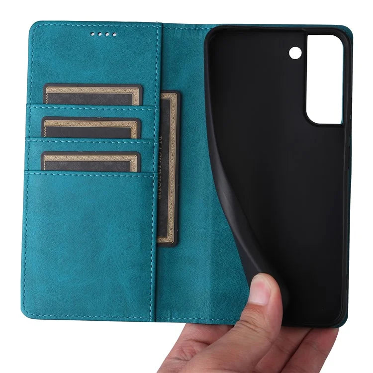 For Samsung Galaxy S22+ 5G Leather Case RFID Blocking Wallet Phone Cover