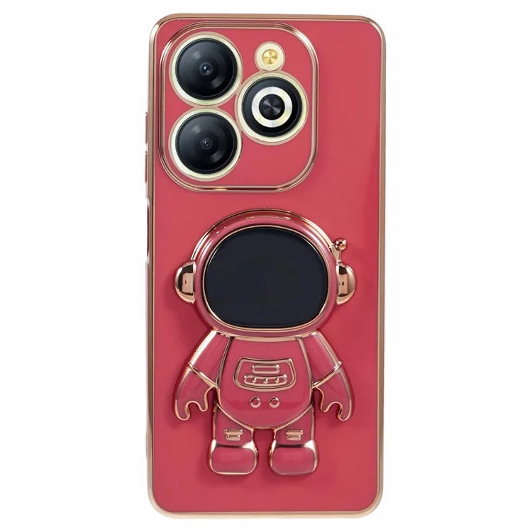 For Infinix Smart 8 4G / Hot 40i / TECNO Spark Go 2024 4G / Spark 20 Case TPU Phone Cover Cartoon Astronaut Kickstand