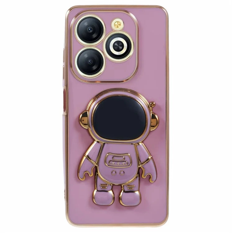 For Infinix Smart 8 4G / Hot 40i / TECNO Spark Go 2024 4G / Spark 20 Case TPU Phone Cover Cartoon Astronaut Kickstand