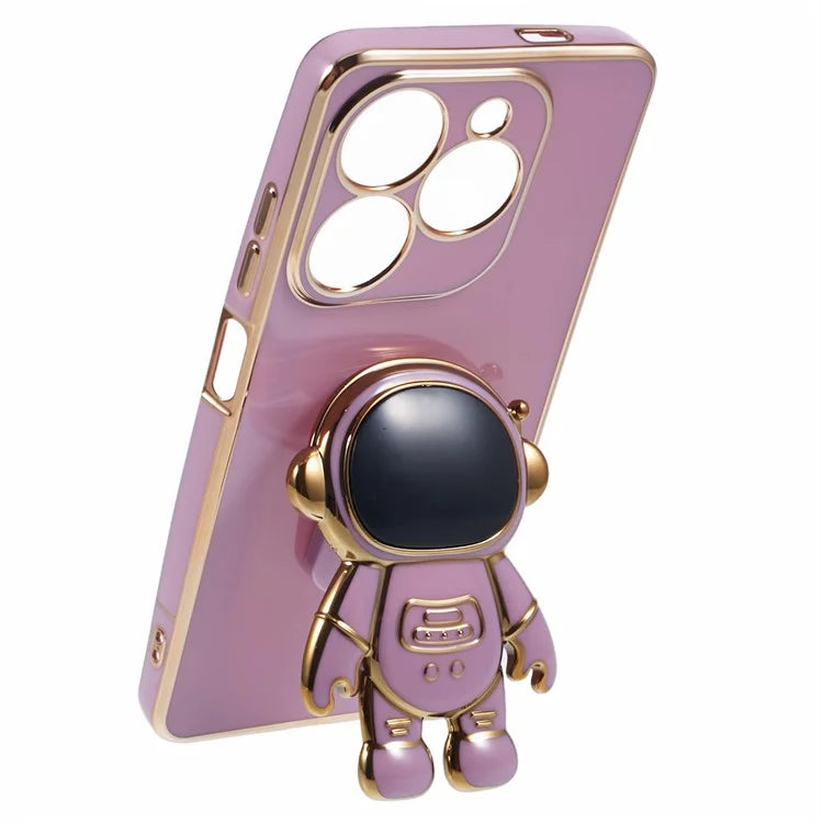 For Infinix Smart 8 4G / Hot 40i / TECNO Spark Go 2024 4G / Spark 20 Case TPU Phone Cover Cartoon Astronaut Kickstand