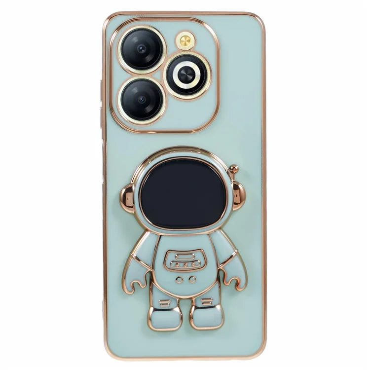 For Infinix Smart 8 4G / Hot 40i / TECNO Spark Go 2024 4G / Spark 20 Case TPU Phone Cover Cartoon Astronaut Kickstand