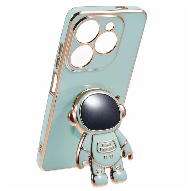 For Infinix Smart 8 4G / Hot 40i / TECNO Spark Go 2024 4G / Spark 20 Case TPU Phone Cover Cartoon Astronaut Kickstand