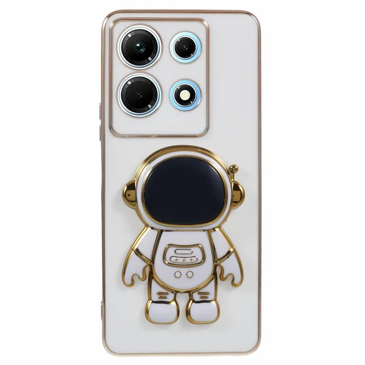 For Infinix Note 30 5G Electroplating Case Astronaut Kickstand TPU Phone Cover