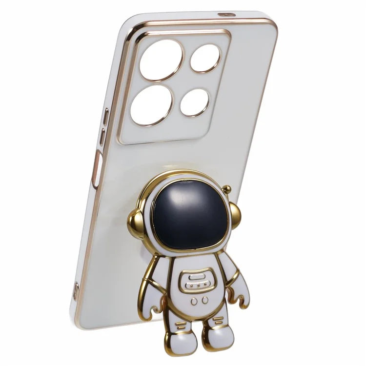 For Infinix Note 30 5G Electroplating Case Astronaut Kickstand TPU Phone Cover