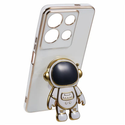 For Infinix Note 30 5G Electroplating Case Astronaut Kickstand TPU Phone Cover