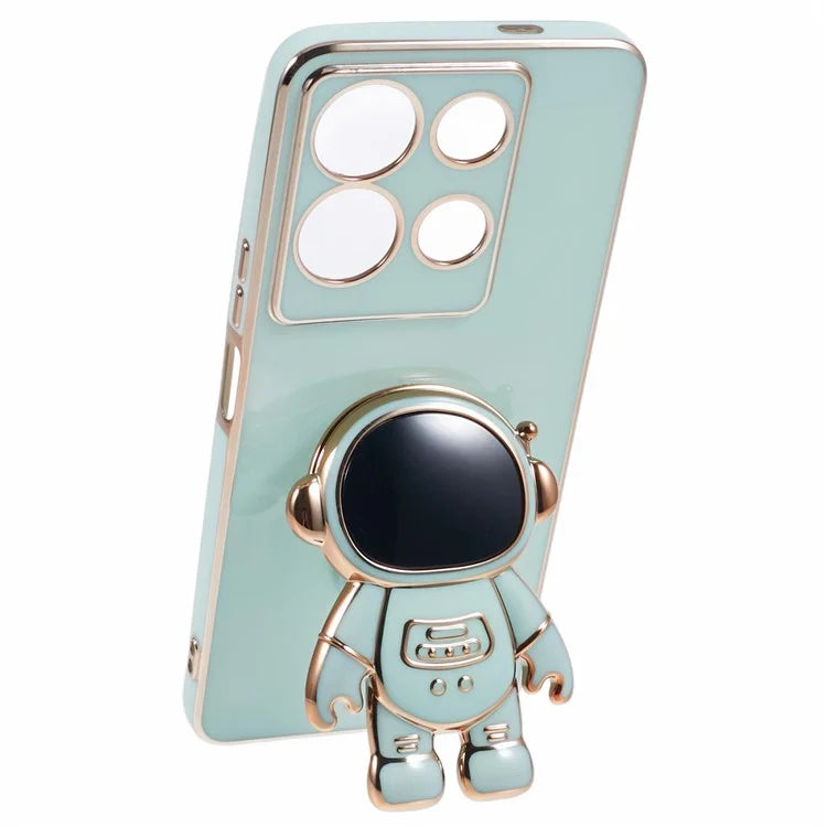 For Infinix Note 30 5G Electroplating Case Astronaut Kickstand TPU Phone Cover